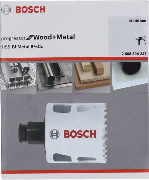 Bosch - Yeni Progressor Serisi Ahşap ve Metal için Delik Açma Testeresi (Panç) 140 mm