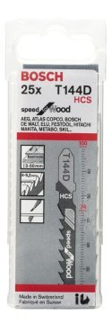 Bosch - Hızlı Kesim Serisi Ahşap İçin T 144 D Dekupaj Testeresi Bıçağı - 25'Li Paket
