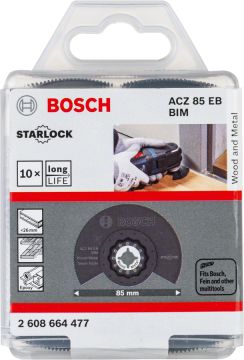 Bosch - Starlock - ACZ 85 EB - BIM Ahşap ve Metal İçin Segman Testere Bıçağı, Bombeli 10'lu
