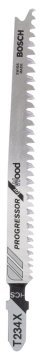 Bosch - Kademeli Artan Dişli Serisi Ahşap İçin T 234 X Dekupaj Testeresi Bıçağı - 25'Li Paket