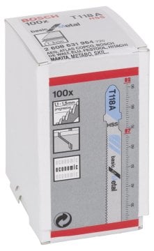 Bosch - Ekonomik Seri Metal İçin T 118 A Dekupaj Testeresi Bıçağı - 100'Lü Paket