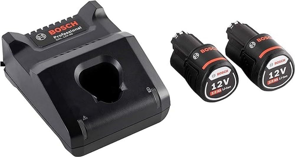 BOSCH 12V Başlangıç seti 2x2.0 Ah + GAL 12V-40 (2,0 Ah kapasiteli 2 x 12 V (akü ve hızlı şarj cihazı)