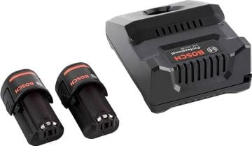 BOSCH 12V Başlangıç seti 2x2.0 Ah + GAL 12V-40 (2,0 Ah kapasiteli 2 x 12 V (akü ve hızlı şarj cihazı)