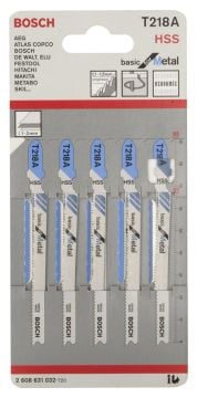 Bosch - Ekonomik Seri Metal İçin T 218 A Dekupaj Testeresi Bıçağı - 5'Li Paket