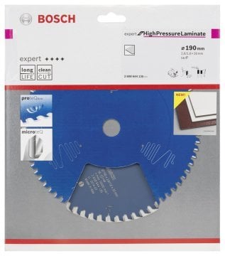 Bosch - Expert Serisi Yüksek Basınçlı Lamine Panel ve Trespa için Daire Testere Bıçağı 190*30 mm 56 Diş
