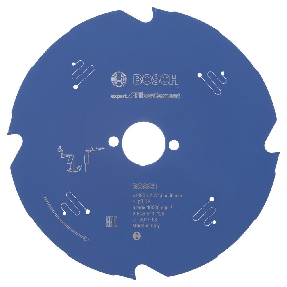Bosch - Expert Serisi Lifli Çimento Ve Alçıpan için Daire Testere Bıçağı 190*30 mm 4 Diş
