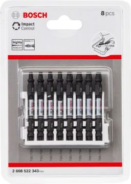 Bosch - Impact Control Serisi Çift Taraflı Vidalama Ucu 8'li T15/20x4 T25/30x4 *65mm