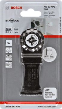 Bosch - Starlock - AIZ 32 APB - BIM Ahşap ve Metal İçin Daldırmalı Testere Bıçağı 5'li